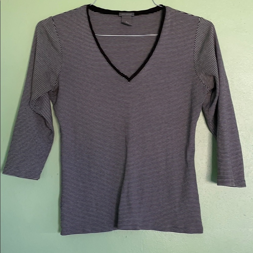 Black and White Striped Ann Taylor Top